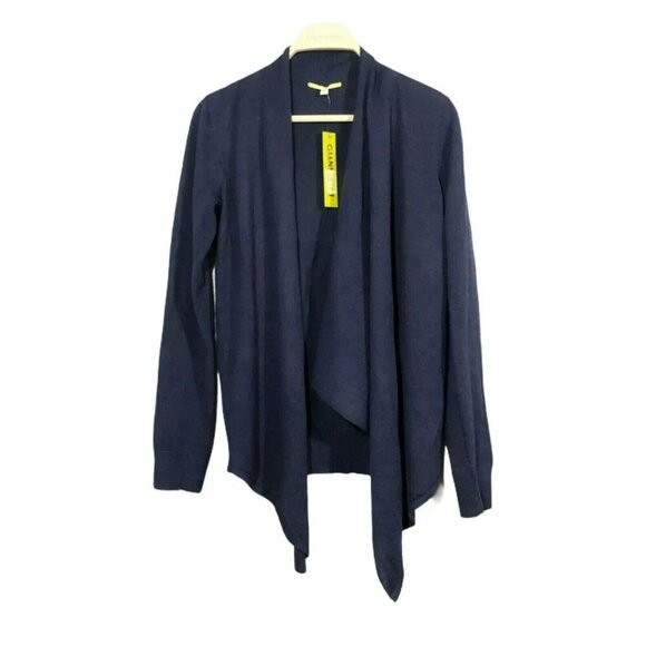 Gianni Bini GB Wool Cardigan Lagenlook Sweater Women Sz XS Zip Drape Reversible - Picture 3 of 12